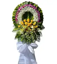 Kệ Hoa Viếng Trắng Vàng Tím – Tiễn Biệt - Mã: I-057 - Giá: 920.000đ