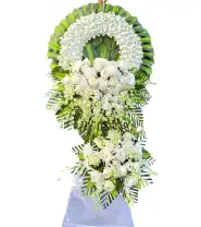 Kệ Hoa Hồng Trắng Cúc Trắng – Tưởng Niệm - Mã: I-058 - Giá: 1.350.000đ