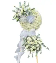 Vòng Hoa Mix Trắng Sang – Trang Trọng - Mã: I-060 - Giá: 1.900.000đ