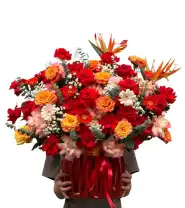 Giỏ Hoa Chúc Mừng May Mắn