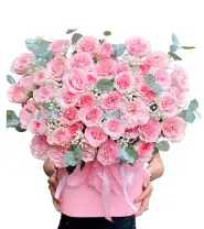 Giỏ Hoa Chúc Mừng Hồng Ngọt Ngào - Mã: I-163 - Giá: 750.000đ