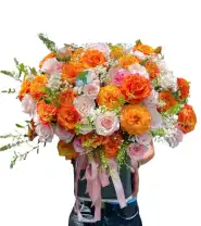 Giỏ Hoa Chúc Mừng Cam Nắng Vàng - Mã: I-165 - Giá: 750.000đ