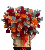 Giỏ Hoa Chúc Mừng An Nhiên &amp; Thịnh Vượng