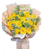 Bó Hoa Xinh Tone Vàng Gửi Lời Cảm Ơn