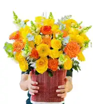 Giỏ Hoa Chúc Mừng Ánh Nắng Vàng