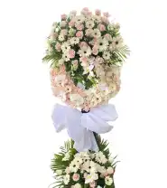 Kệ Hoa Viếng Tone Hồng Viếng Người Trẻ - Mã: I-184 - Giá: 1.600.000đ