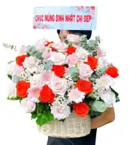 Lẵng Hoa Mừng Dễ Thương