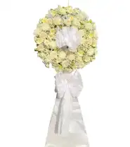 Vòng Hoa Mix Trắng Sang – Trang Trọng