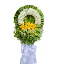 Vòng Hoa Viếng Truyền Thống Vàng Trắng - Mã: I-177 - Giá: 900.000đ